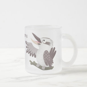 Niedlicher lustiger Lachen kookaburra Cartoon Mattglastasse