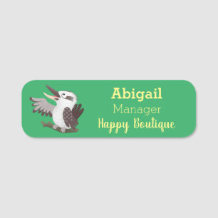 Niedlicher lustiger Lachen kookaburra Cartoon Namensschild