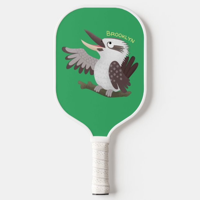 Niedlicher lustiger Lachen kookaburra Cartoon Pickleball Schläger (Vorderseite)