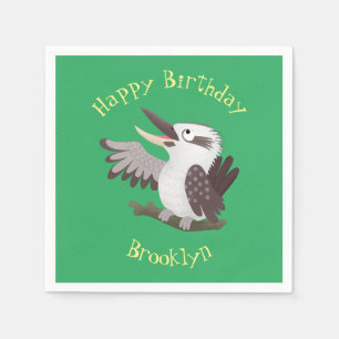 Niedlicher lustiger Lachen kookaburra Cartoon Serviette