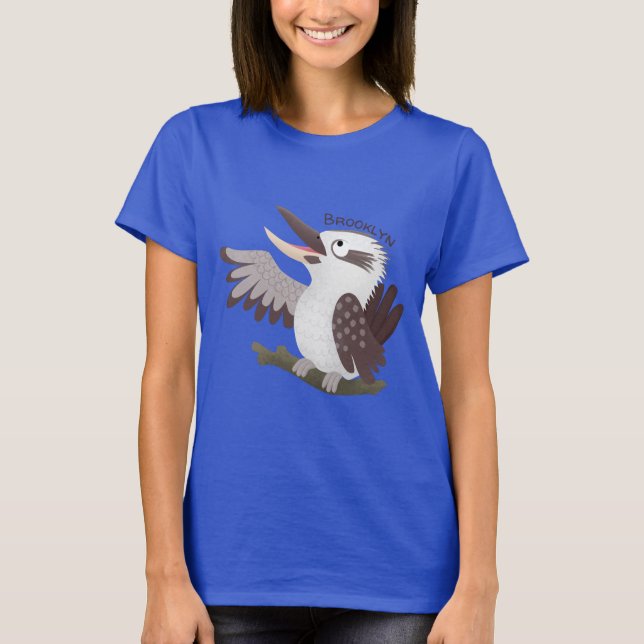 Niedlicher lustiger Lachen kookaburra Cartoon T-Shirt (Vorderseite)