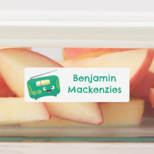 Niedlicher lustiger, lustiger Retro-Radio-Cartoon  Etiketten