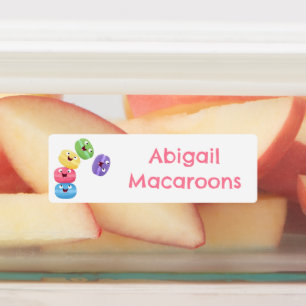 Niedlicher, lustiger Macaros Cartoon personalisier Etiketten