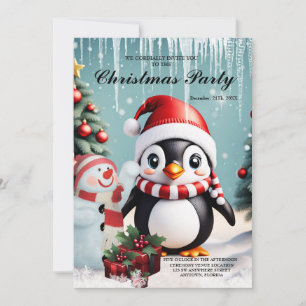 Niedlicher lustiger Pinguin. Einladung