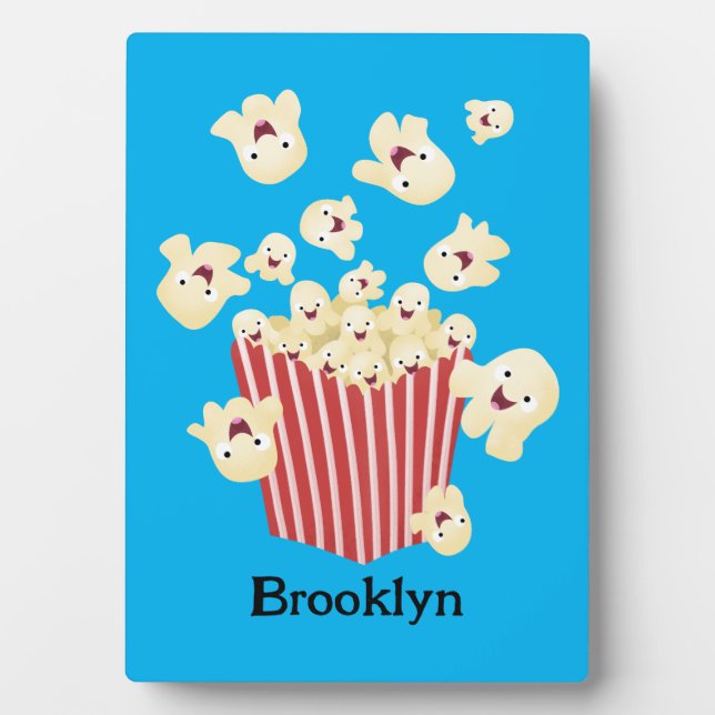 Niedlicher lustiger Popcorn-Cartoon Fotoplatte (Vorderseite)