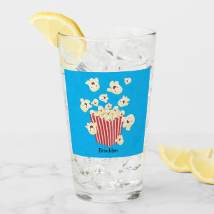 Niedlicher lustiger Popcorn-Cartoon Glas