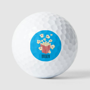 Niedlicher lustiger Popcorn-Cartoon Golfball