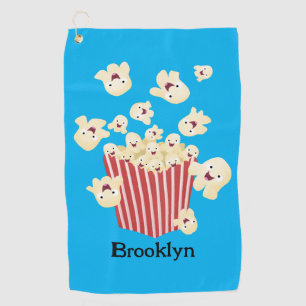 Niedlicher lustiger Popcorn-Cartoon Golfhandtuch
