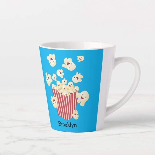 Niedlicher lustiger Popcorn-Cartoon Milchtasse (Rechts)