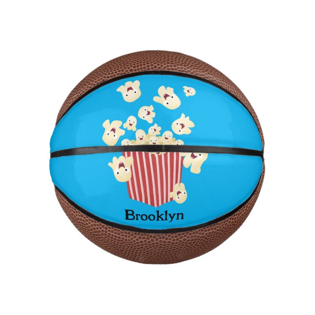 Niedlicher lustiger Popcorn-Cartoon Mini Basketball (Vorderseite)
