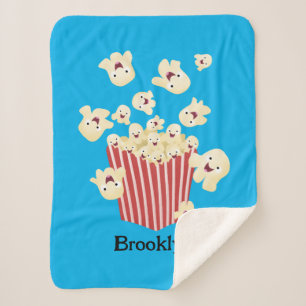 Niedlicher lustiger Popcorn-Cartoon Sherpadecke