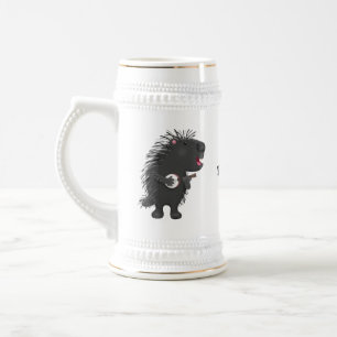 Niedlicher, lustiger Porcuppspiel Banjo Cartoon Bierglas