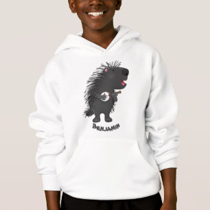 Niedlicher, lustiger Porcuppspiel Banjo Cartoon Hoodie