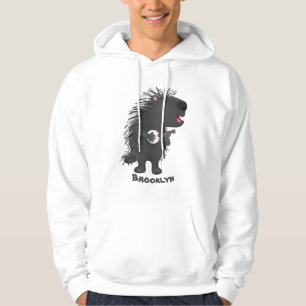 Niedlicher, lustiger Porcuppspiel Banjo Cartoon Hoodie