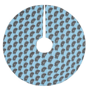 Niedlicher, lustiger Porcuppspiel Banjo Cartoon Polyester Weihnachtsbaumdecke