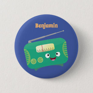 Niedlicher, lustiger Retro-Cartoon Button