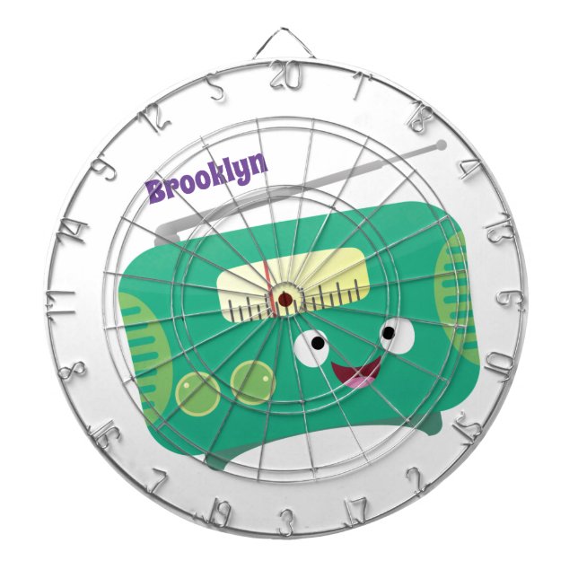 Niedlicher, lustiger Retro-Cartoon Dartscheibe (vorne)