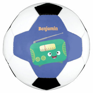 Niedlicher, lustiger Retro-Cartoon Fußball