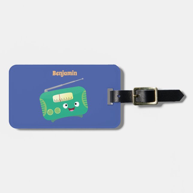 Niedlicher, lustiger Retro-Cartoon Gepäckanhänger (Vorderseite horizontal)