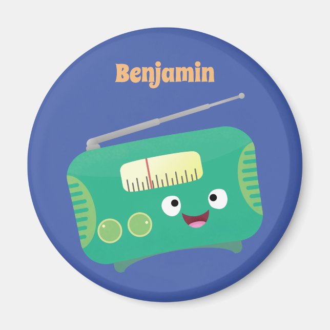Niedlicher, lustiger Retro-Cartoon Magnet (Vorne)