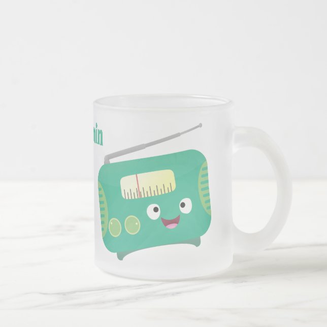 Niedlicher, lustiger Retro-Cartoon Mattglastasse (Rechts)