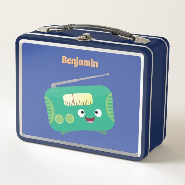 Niedlicher, lustiger Retro-Cartoon Metall Brotdose (Vorderseite)