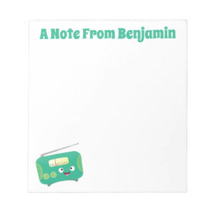 Niedlicher, lustiger Retro-Cartoon Notizblock