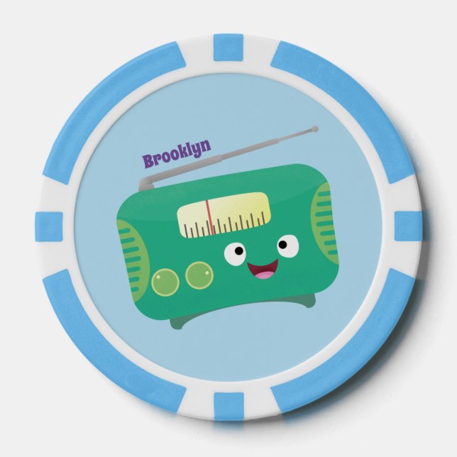 Niedlicher, lustiger Retro-Cartoon Pokerchips (Vorderseite)