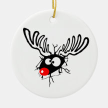 Niedlicher lustiger Rudolph, der rot genähte Weihn