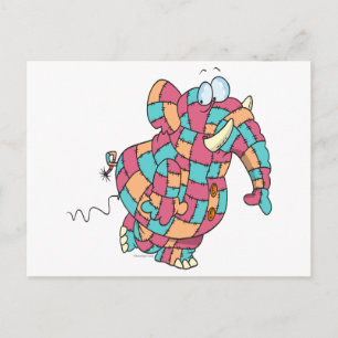 niedlicher, lustiger Stechwork-Elefant Postkarte