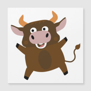 Niedlicher lustiger Stier Magnetkarte