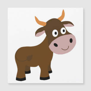 Niedlicher lustiger StierCartoon Magnetkarte