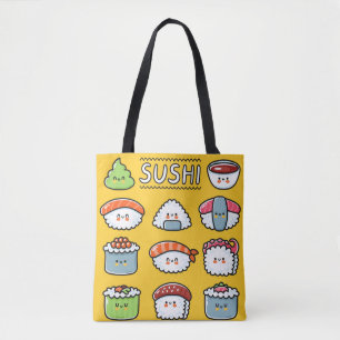 Niedlicher, lustiger Sushi Maki Brötchen Cartoon n