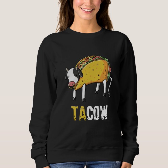 Niedlicher lustiger Taco-Liebhaber-Kuh-Bauer für Sweatshirt (Vorderseite)