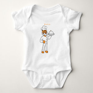 Niedlicher lustiger Tiger Koch Cartoon Illustratio Baby Strampler