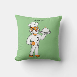 Niedlicher lustiger Tiger Koch Cartoon Illustratio Kissen
