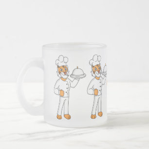 Niedlicher lustiger Tiger Koch Cartoon Illustratio Mattglastasse