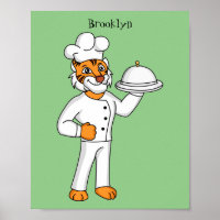 Niedlicher lustiger Tiger Koch Cartoon Illustratio