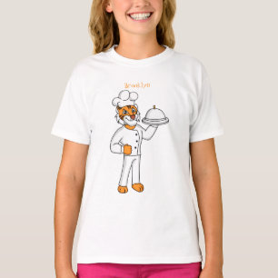 Niedlicher lustiger Tiger Koch Cartoon Illustratio T-Shirt