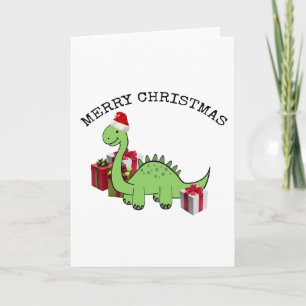 Niedlicher lustiger Weihnachtssankt-Dinosaurier Feiertagskarte