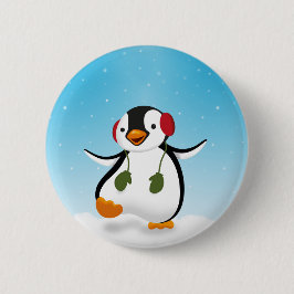 Niedlicher lustiger WinterPenguin Button