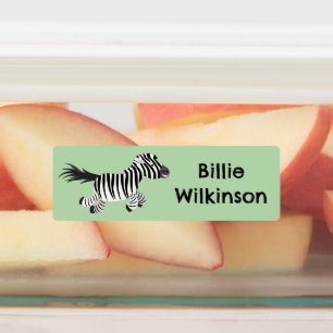 Niedlicher lustiger Zebra-Cartoon personalisiert Etiketten