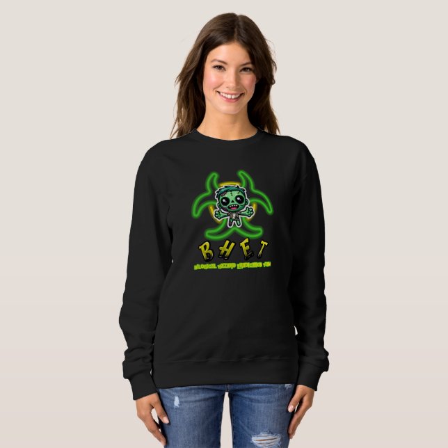 Niedlicher, lustiger Zombie-Abschlag Sweatshirt (Vorne ganz)