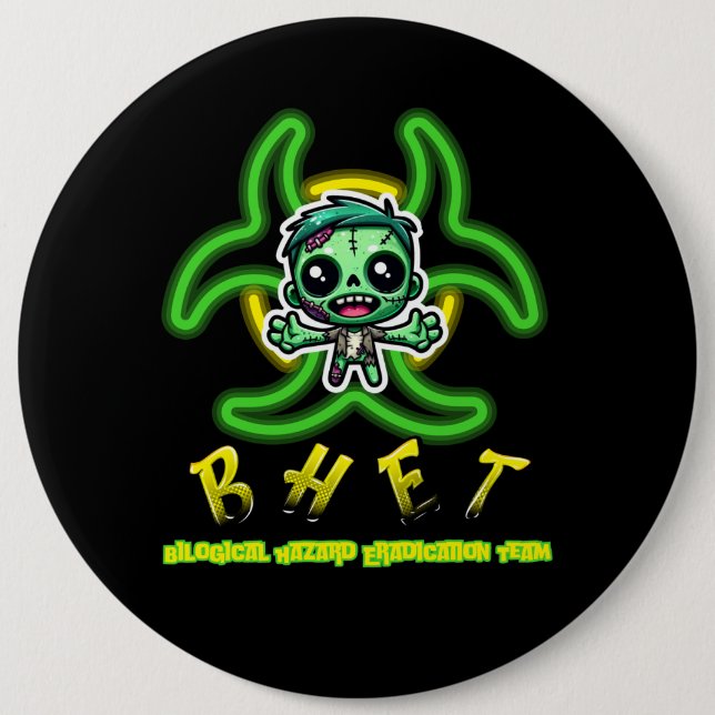 Niedlicher, lustiger Zombie Button (Vorderseite)
