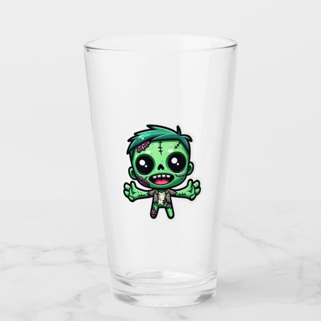 Niedlicher, lustiger Zombie Glas (Vorderseite)