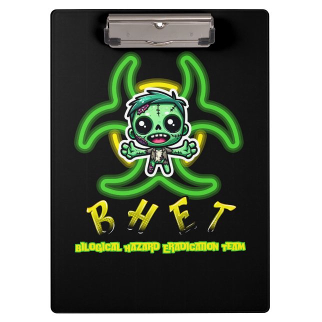 Niedlicher, lustiger Zombie Klemmbrett (Vorderseite)