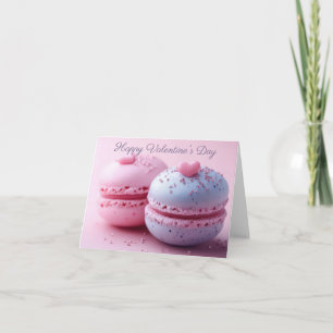 Niedlicher Macaron mit Herts Valentins Gruß Karte