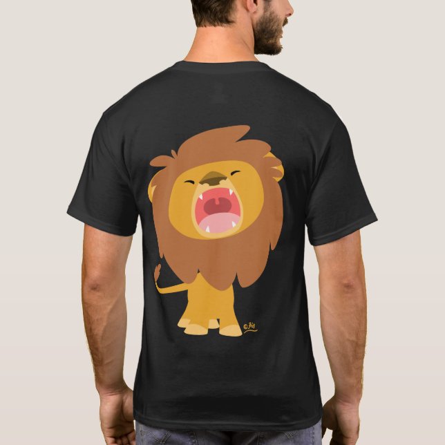 Niedlicher mächtiger Brüllenlöwe-Cartoon-T - Shirt (Rückseite)