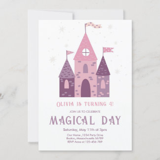 Niedlicher Magic Day Princess Burg Einladung