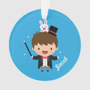 Niedlicher Magier-magischer Häschen-Trick für Ornament